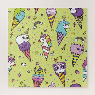 Quebra-cabeça Sorvete pop Cute: Padrão Animal