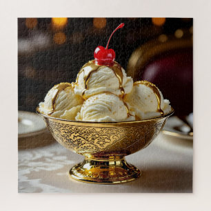 Quebra-cabeça Sorvete Sundae com Vazio Xarope Dourado