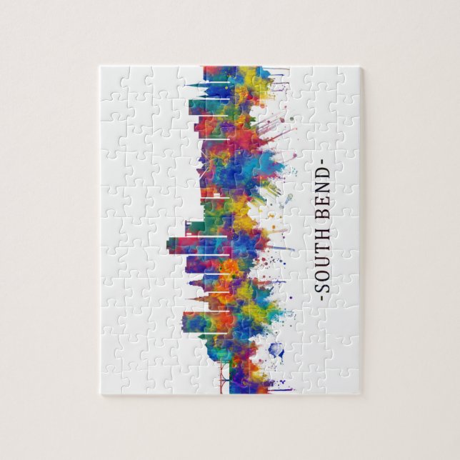 Quebra-cabeça South Bend Indiana Skyline (Vertical)