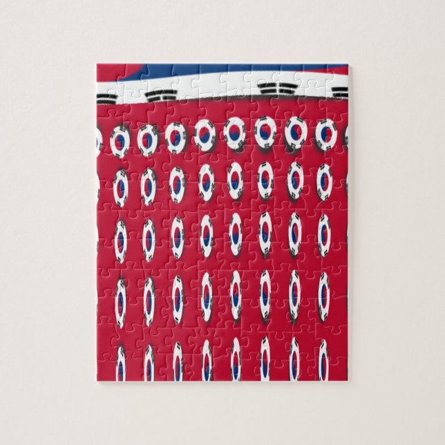 Quebra-cabeça South Korea PolkaDot flag (Vertical)