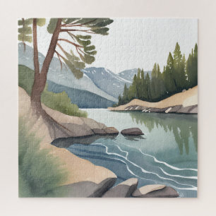Quebra-cabeça South Lake Tahoe Paisagem em Aquarela