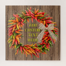 Southwest Rustic Chile Pepper Wreath Personalized