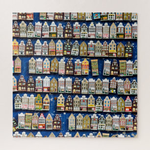 Quebra-cabeça Souvenirs holandesas, cena da rua de Amsterdã.