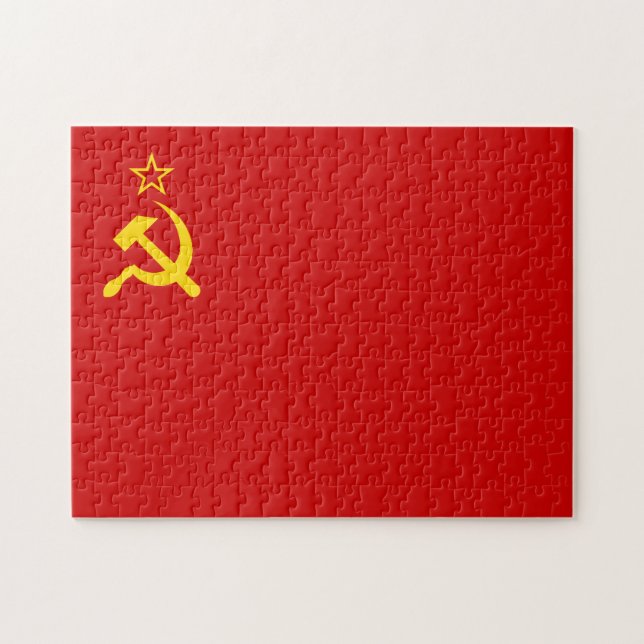 Quebra-cabeça Soviet Union Flag, USSR, CCCP, Communism, Lenin (Horizontal)