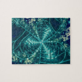 Quebra-cabeça Space | Blue and White Fractal Art