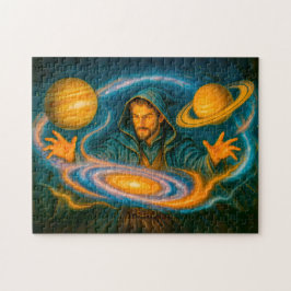 Quebra-cabeça Space-controlling mage in cosmic oil painting