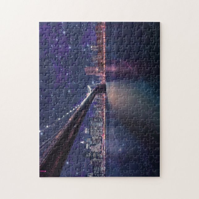 Quebra-cabeça Spacey Manhattan Skyline (Vertical)