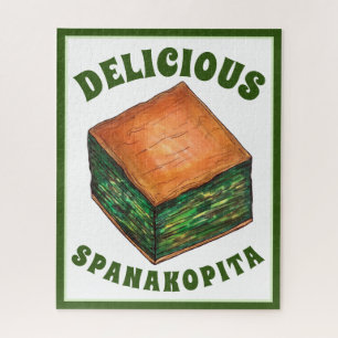 Quebra-cabeça Spanakopita Comida grega Espinafre Feta Phyllo Pie