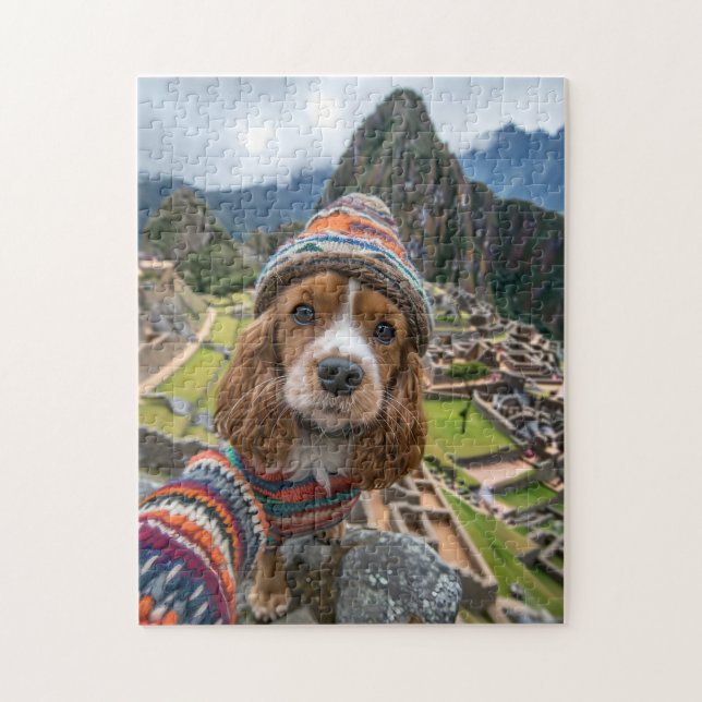 Quebra-cabeça Spaniel In Sweater Machu Picchu (Vertical)