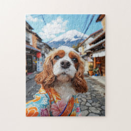 Quebra-cabeça Spaniel Selfie At Mount Fuji