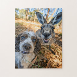 Quebra-cabeça Spaniel Selfie Com Canguru