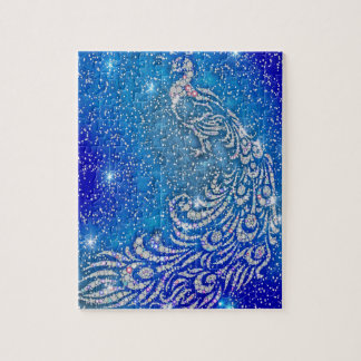 Quebra-cabeça Sparkling pavão azul & branco