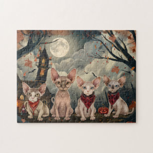 Quebra-cabeça Sphynx Cat Halloween Spooky