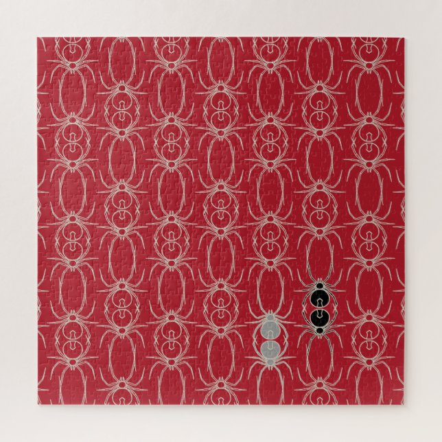 Quebra-cabeça Spiders - Blood Red and Bone White (Vertical)