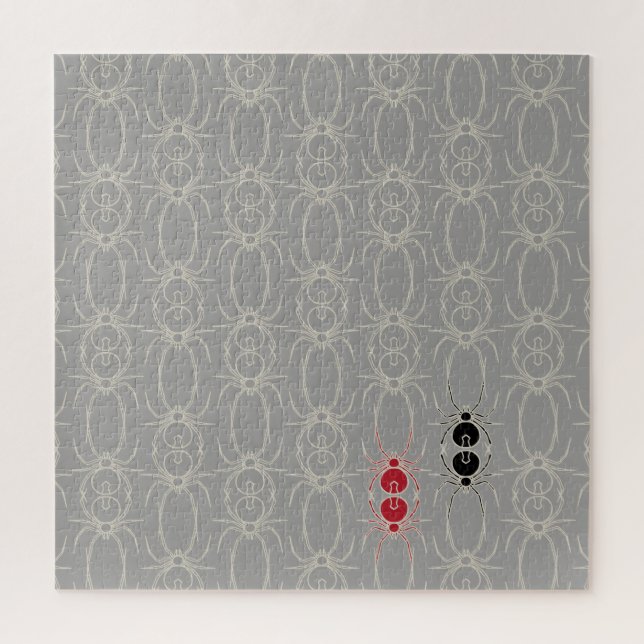 Quebra-cabeça Spiders - Ghost Grey and Bone White (Vertical)