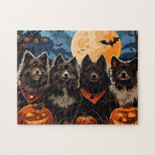 Quebra-cabeça Spooky Finlandês do Halloween Lapphund