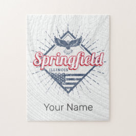 Quebra-cabeça Springfield City Illinois Estados Unidos Retro EUA