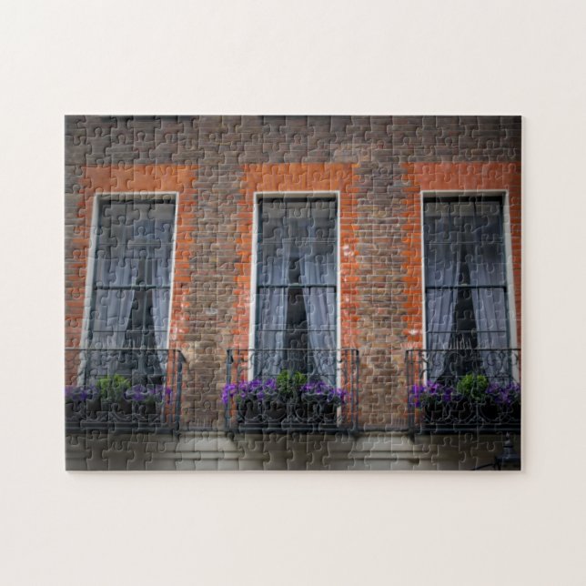 Quebra-cabeça Springtime London Lavender Window Boxes Puzzle (Horizontal)