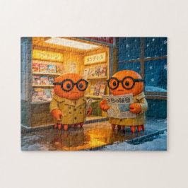 Quebra-cabeça Spy Crabs Investigating Colorful Japanese Newsstan