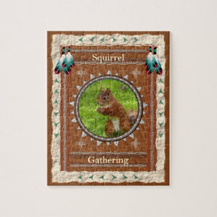 Quebra-cabeça Squirrel - Gathering Jigsaw Puzzle w/ Gift Box
