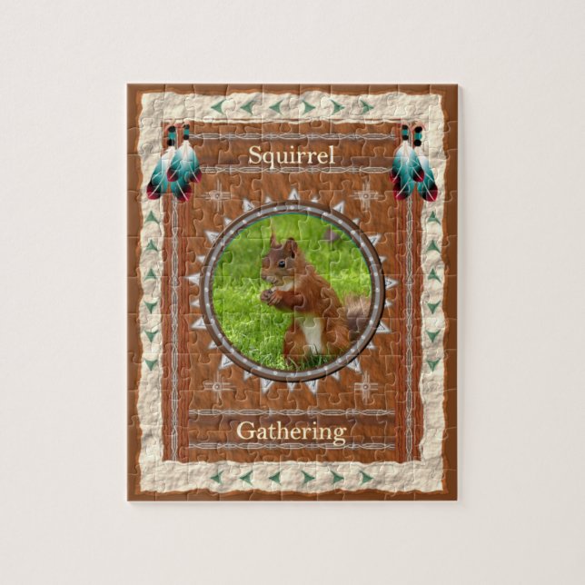 Quebra-cabeça Squirrel - Gathering   Jigsaw Puzzle w/ Gift Box (Vertical)