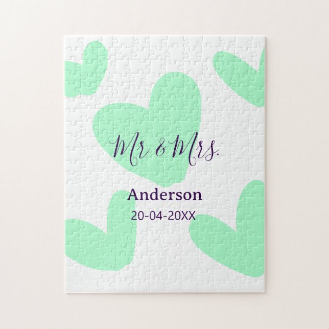 Quebra-cabeça Sr e Sra adicionar sobrenome data ano lembrança de (Vertical)