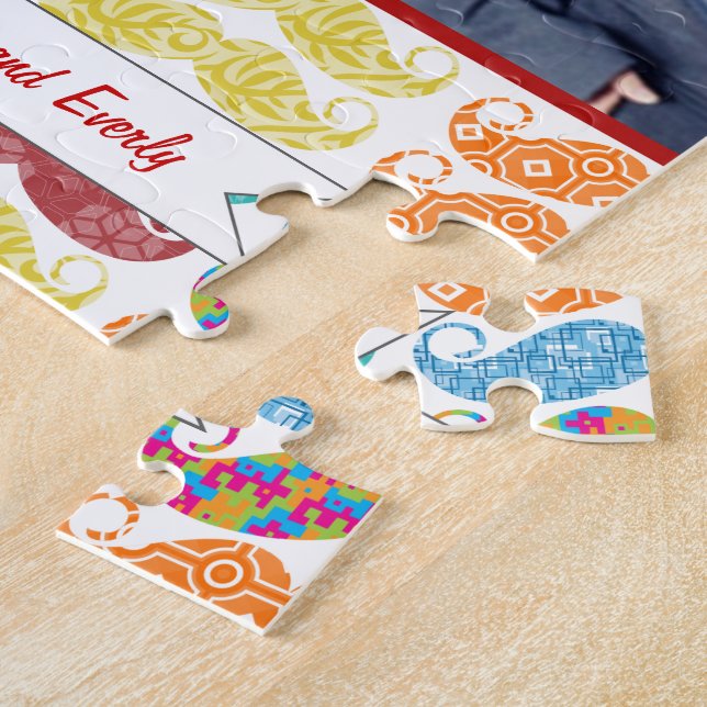 Quebra-cabeça Sr. Mustache - Padrão do Hipster (Lateral)