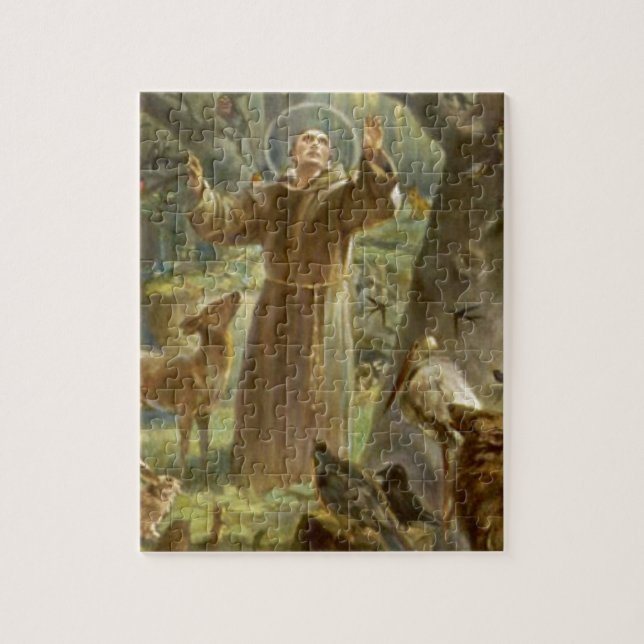 Quebra-cabeça St Francis de Assisi que Preaching aos animais (Vertical)