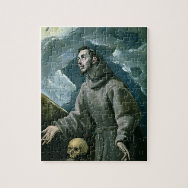 Quebra-cabeça St Francis que recebe os Stigmata (óleo em canvas) (Vertical)