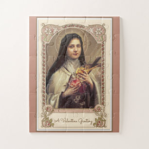 Quebra-cabeça St. Therese do católico a flor pequena de Jesus