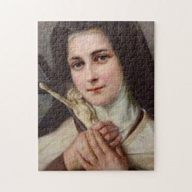 Quebra-cabeça St. Therese pouca flor com crucifixo (Vertical)