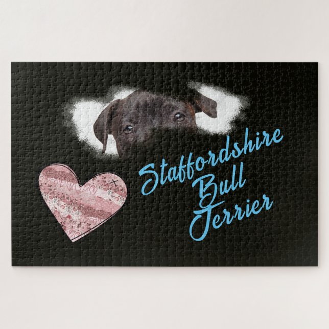 Quebra-cabeça Staffordshire Bull Terrier Eyes Solid Color  (Horizontal)