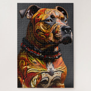Quebra-cabeça Staffordshire Bull Terrier, no quarto do guerreiro
