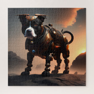 Quebra-cabeça Staffordshire Bull Terrier Robot, Jigsen Quebra-ca