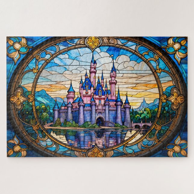 Quebra-cabeça Stained Glass Dream Castle jigsaw puzzle (Horizontal)