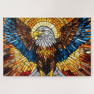 Quebra-cabeça Stained Glass Eagle Jigsaw Puzzle