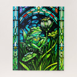 Quebra-cabeça Stained Glass Frog Jigsaw Puzzle