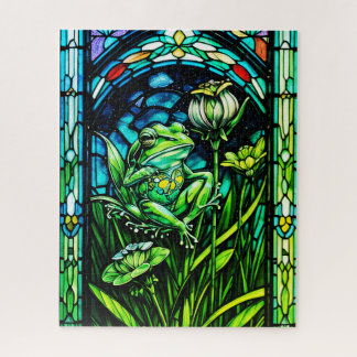 Quebra-cabeça Stained Glass Frog Jigsaw Puzzle