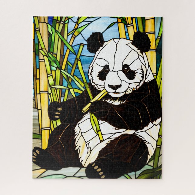 Quebra-cabeça Stained Glass Panda Jigsaw Puzzle (Vertical)