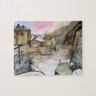 Quebra-cabeça Staithes, North Yorkshire, England Watercolor
