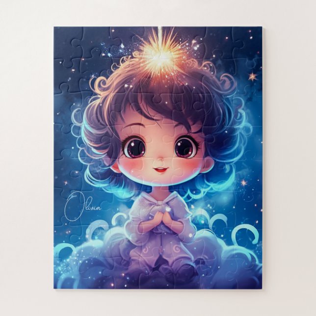 Quebra-cabeça Starry Little Princess Nighttime Girly Personalize (Vertical)