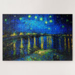 Quebra-cabeça Starry Night Over the Rhone por Vincent Van Gogh<br><div class="desc">Starry Night Over the Rhone, por Vincent Van Gogh. Esta é uma antiga obra-prima do pintor mestre holandês Vincent Van Gogh. Esta pintura fina tem uma cor bela, vibrante e saturada. Vincent Van Gogh era um pintor impressionista holandês. Esta pintura foi pintada nas margens de Rhone, na França. Esta imagem...</div>