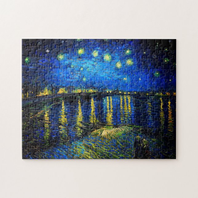 Quebra-cabeça Starry Night Over the Rhone por Vincent Van Gogh (Horizontal)