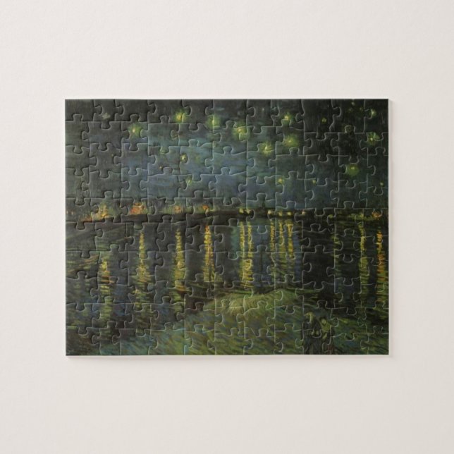 Quebra-cabeça Starry Night Over the Rhone Van Gogh Painting Art (Horizontal)