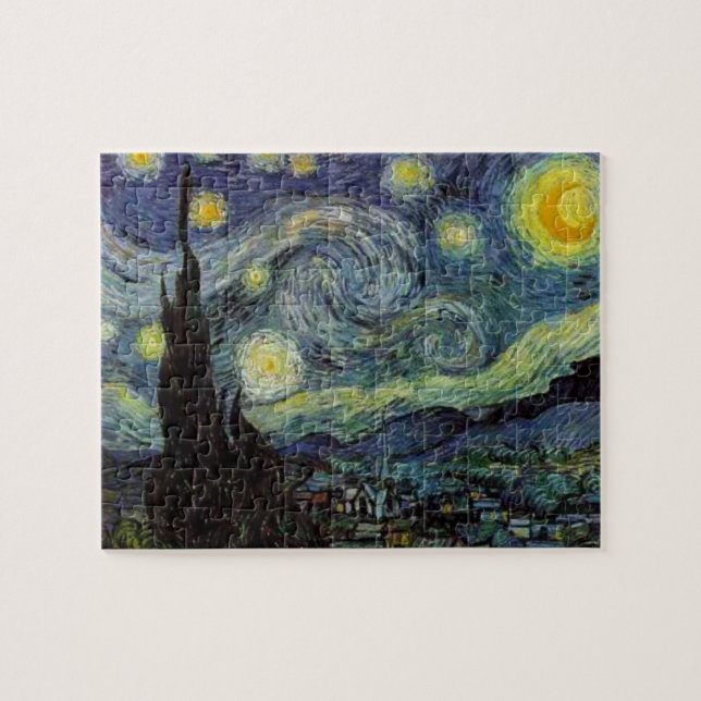 Quebra-cabeça Starry Night por van Gogh Modern Art Painting Blue (Horizontal)