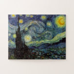 Quebra-cabeça Starry Night - Van Gogh Painting Art<br><div class="desc">Da lâmpada do mineiro de Nuenen à que colocou em sua janela, seguindo a cena com Gauguin; da estrela da noite que notou em 1875 em Corot Olive Orchard à carta que escreveu ao irmão em agosto de 1888, na qual ele disse: "Algum dia ou outro você verá uma fotografia...</div>