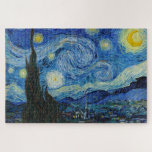 Quebra-cabeça Starry Night | Vincent Van Gogh<br><div class="desc">Starry Night (1889),  pelo artista holandês Vincent Van Gogh. A obra de arte original é um óleo na canvas que representa um céu noturno vigoroso e impressionista postado em tons modesta de azul e amarelo. 

Use as ferramentas de design para adicionar texto personalizado ou personalizar a imagem.</div>