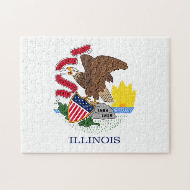 Quebra-cabeça State Flag of Illinois, EUA (Horizontal)