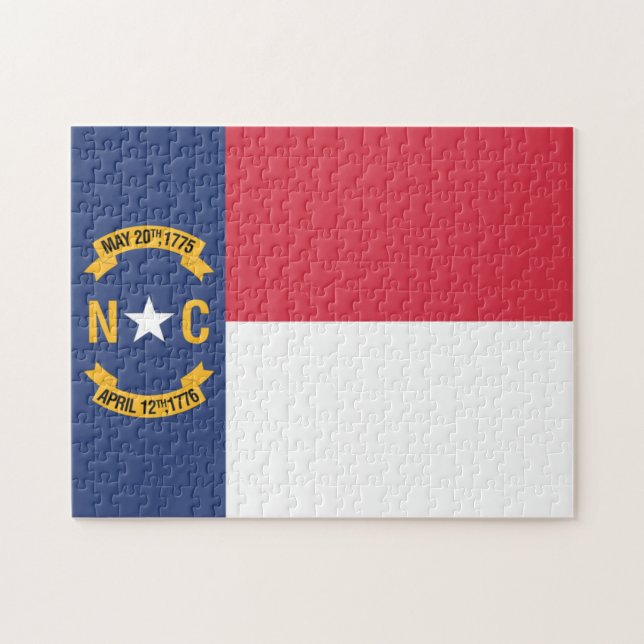 Quebra-cabeça State Flag of North Carolina, EUA (Horizontal)