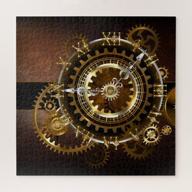 Quebra-cabeça Steampunk clock with antique gears (Horizontal)